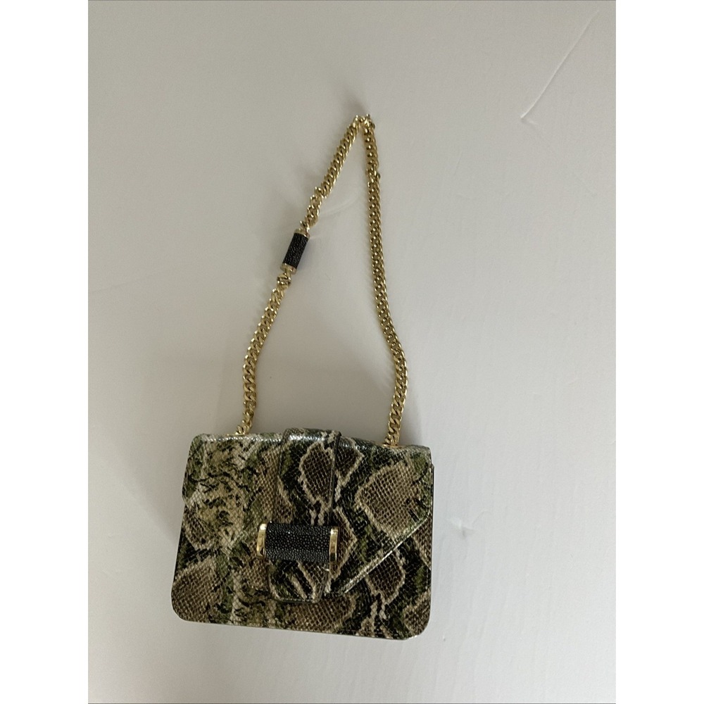 Ivanka Snake Skin Purse Detachable Long Chain Clutch/ Crossbody